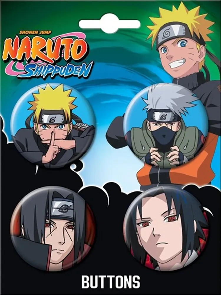 Naruto 4 pc Button Set 