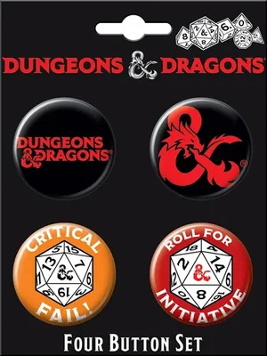 Dungeons & Dragons 4pc Button Set 