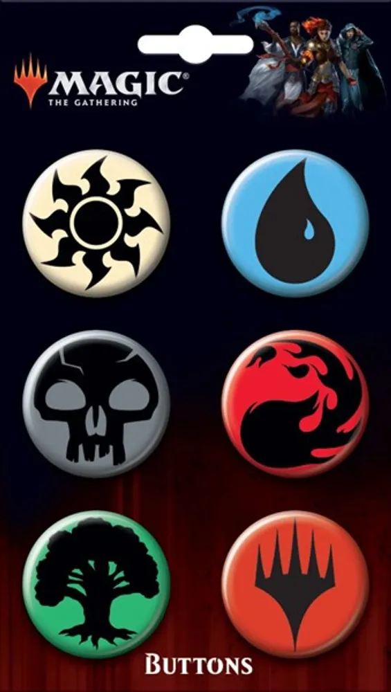 Magic The Gathering Symbols 6pc Button Set 