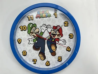 Super Mario 10"  Plastic Round Wall Clock 
