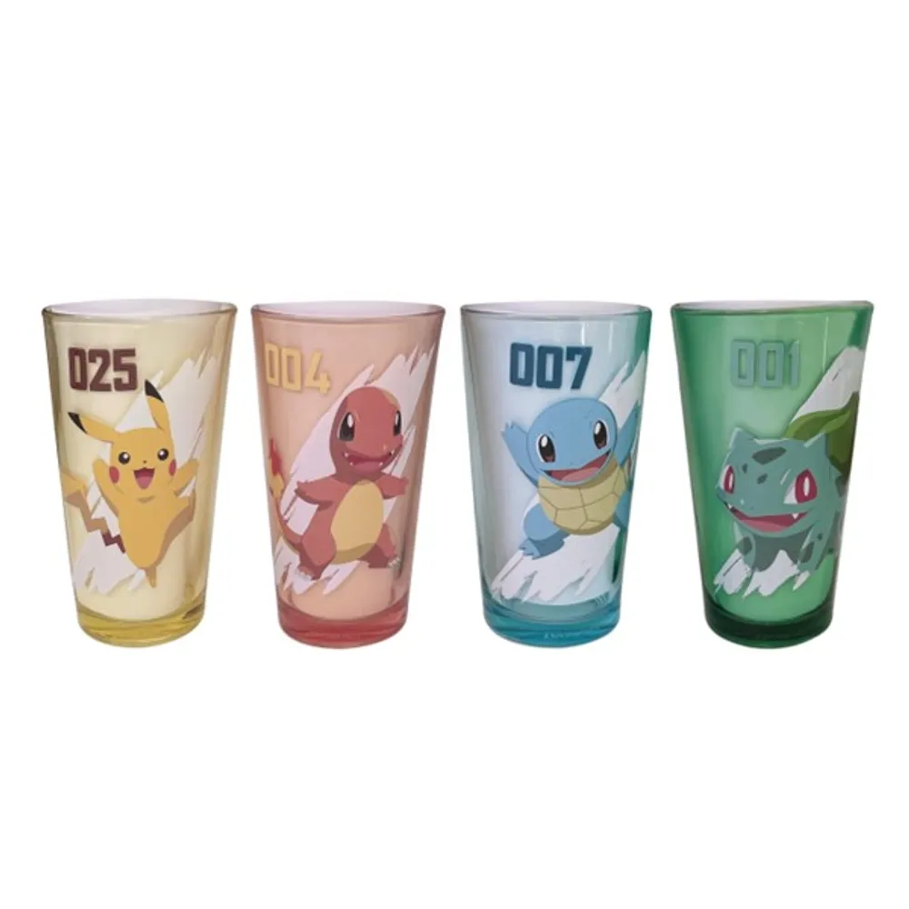 Pokémon Starters Pint Glasses 4 pack 