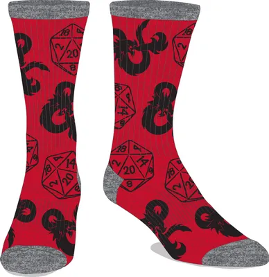 Dungeons & Dragons: Dice Red Crew Socks 