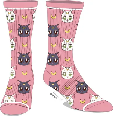 Sailor Moon- Luna & Artemis Pink Socks 