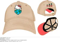 Hello Kitty Embroidered Beige Hat 