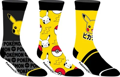 Pokémon: Pikachu Crew Socks - 3pk 