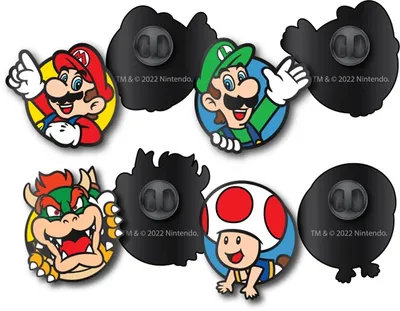 Super Mario Bros. Characters Laple Pins - 4pc 