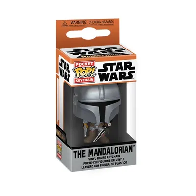 POP! Star Wars Mandalorian Mando with Dark Saber Keychain 