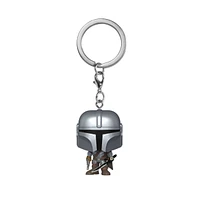 POP! Star Wars Mandalorian Mando with Dark Saber Keychain 