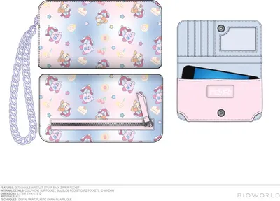 Kirby Wallet with Detachable Wristlet Chain 