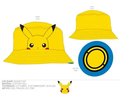 Pokemon: Pikachu Face Bucket Hat 