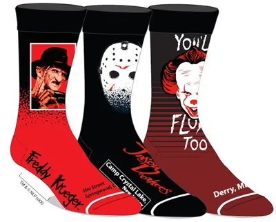Classic Horror Characters Socks 3 pair 