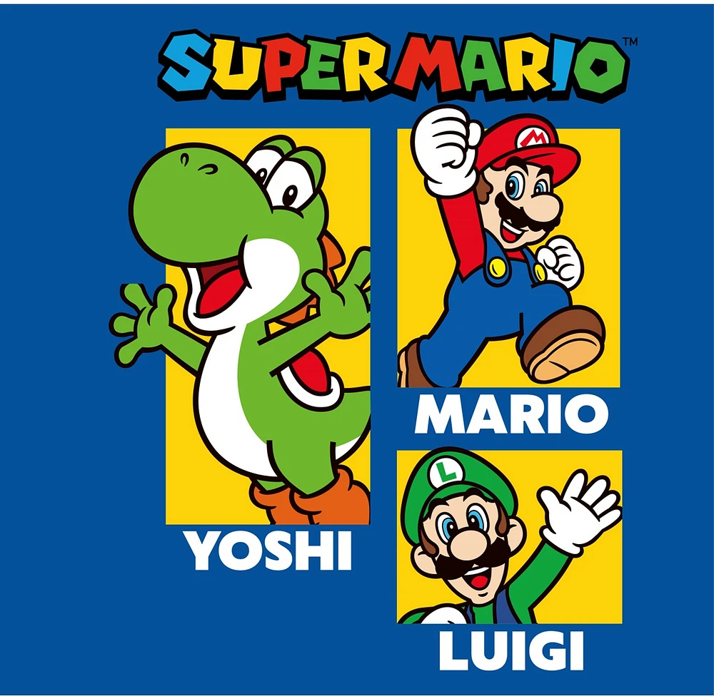 Super Mario: Yoshi, Mario and Luigi Blue T-Shirt