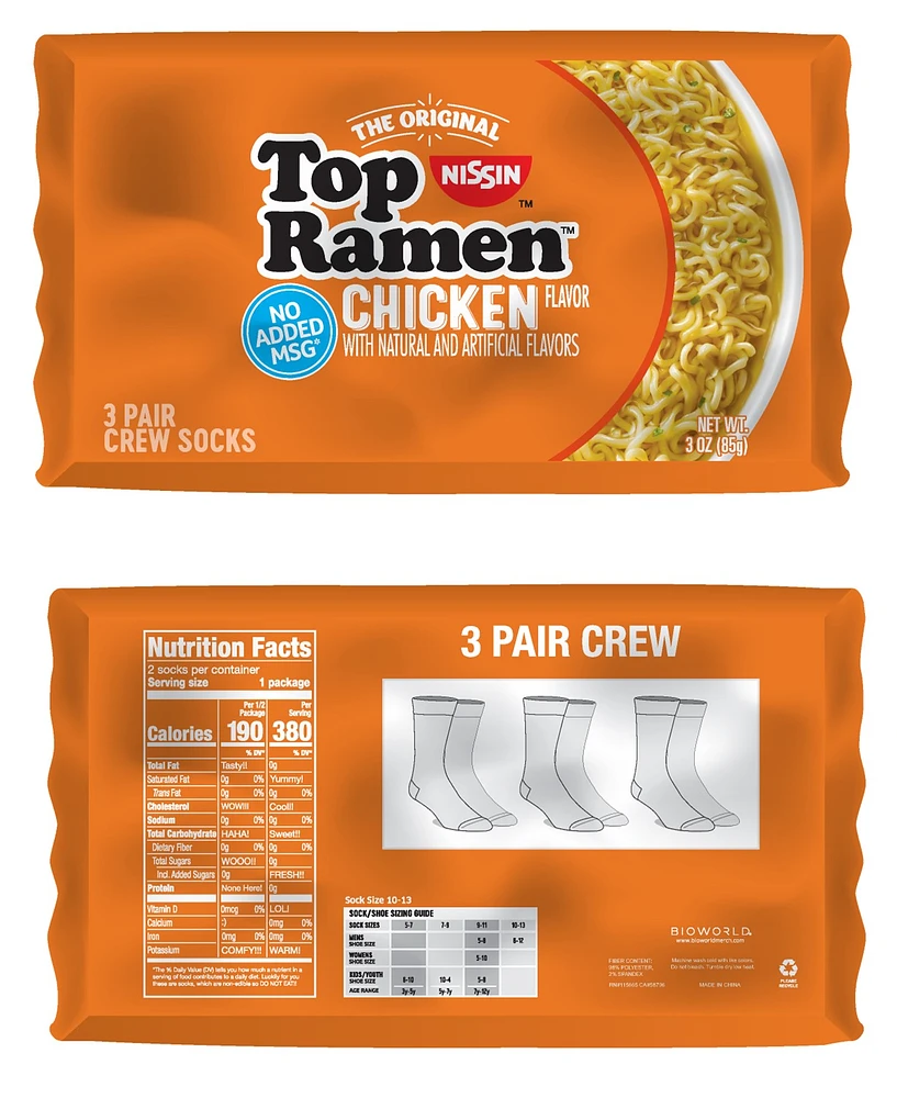 Lot de 3 chaussettes Nissin Top Ramen 