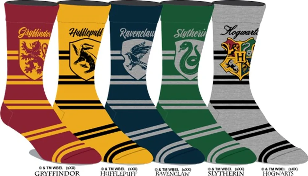 Harry Potter- Hogwarts House Crest Socks - 5 Pack 