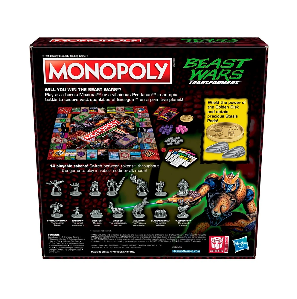 Monopoly : édition Transformers Beast Wars 