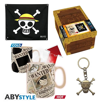 Coffret cadeau premium One Piece - Mug, porte-clés et drapeau 