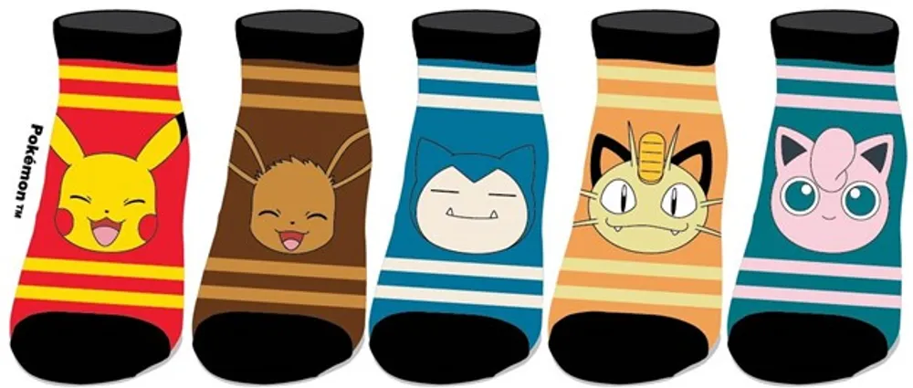 Bioworld Canada Pokémon Characters Ankle Socks - 5 Pack