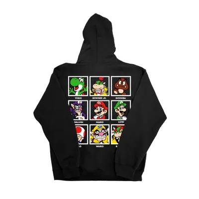 Super Mario 9 Panel Black Hoodie