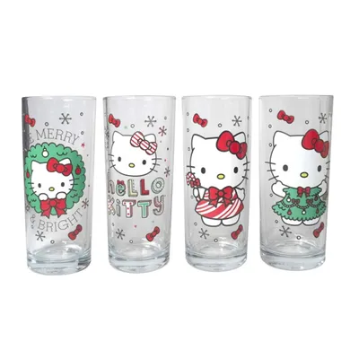 Hello Kitty Holiday Pint Glass Set 4pc 