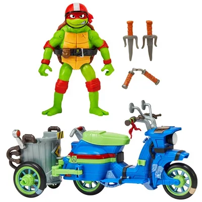Teenage Mutant Ninja Turtles Movie: Mutant Mayhem Battle Cycle with exclusive Raphael figure 