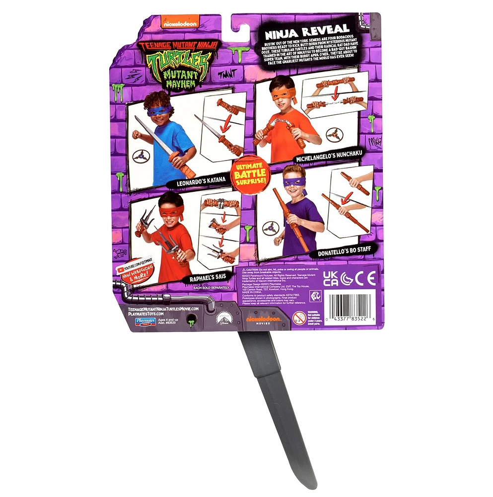 Teenage Mutant Ninja Turtles Movie: Mutant Mayhem Leonardo Katana Sword Basic Role Play Set 