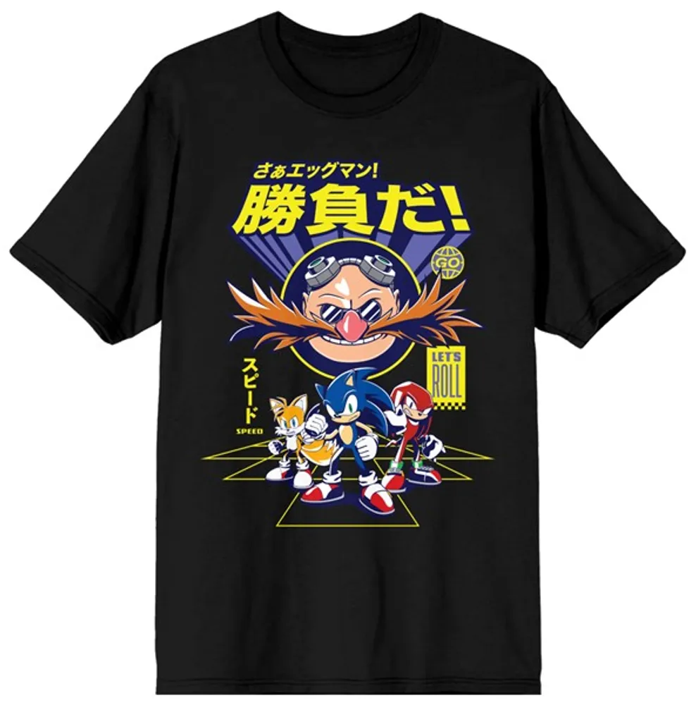 Sonic the Hedgehog: Sonic Trio & Dr. Eggman Black T-Shirt