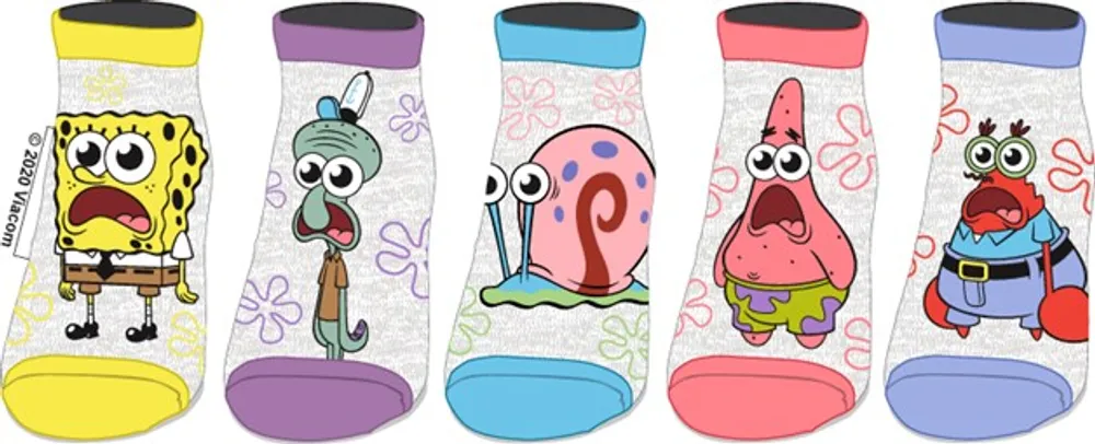 SpongeBob Ladies Ankle Socks 5 pairs 