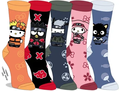 Hello Kitty x Naruto Crew Socks 5 pairs 