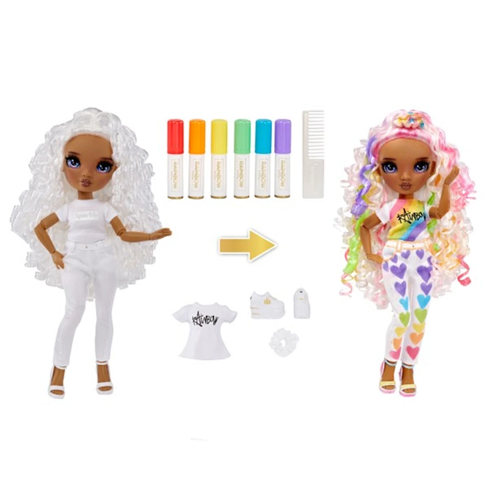 Rainbow High Color & Create Fashion DIY Doll with Purple Eyes 