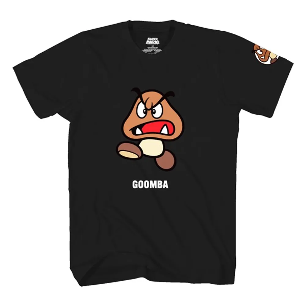 Super Mario: Goomba Noir T-Shirt