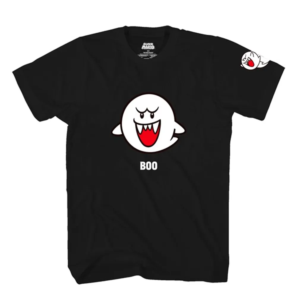 Super Mario: Boo Black T Shirt