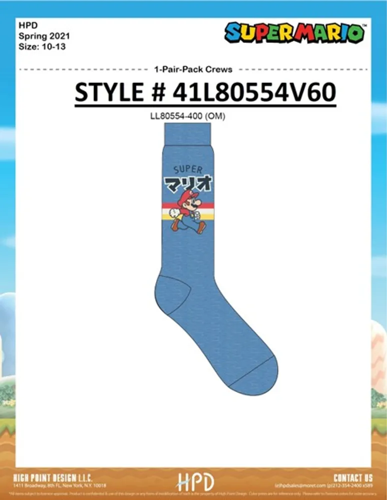 Super Mario Blue Socks 
