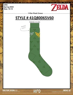 The Legend of Zelda - Recyled Green Socks 