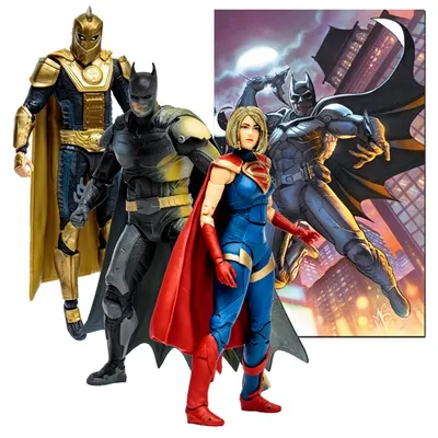 DC Multiverse Batman Supergirl Dr.Fate (Injustice 2) Gold Label 3 Pack 