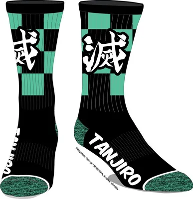 Demon Slayer: Tanjiro Kanji Green Socks 