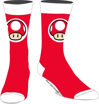 Super Mario Red Mushroom Socks 