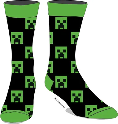 Minecraft: Creeper Black/Green Socks 
