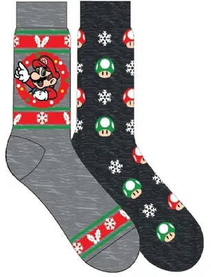 Mario Holiday Socks 2 Pack 