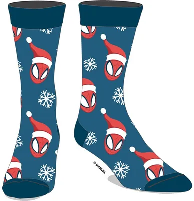 Spiderman in Santa Hat Holiday Socks 