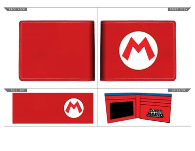 Super Mario Red Bifold Wallet 