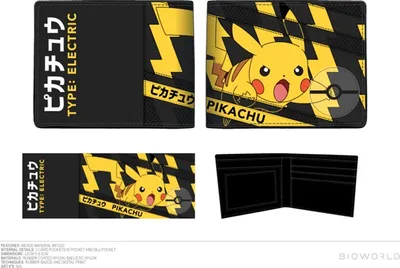 Pikachu Black Bifold Wallet 