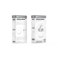 Biogenik Wireless Bluetooth Earbuds with Built in Mic - Hard White 