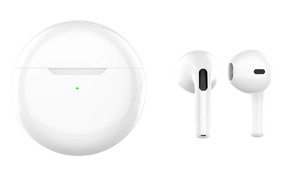 Biogenik Wireless Bluetooth Earbuds with Built in Mic - Hard White 