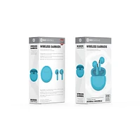 Biogenik Wireless Earbuds with Built in Mic - Hard Light Blue 