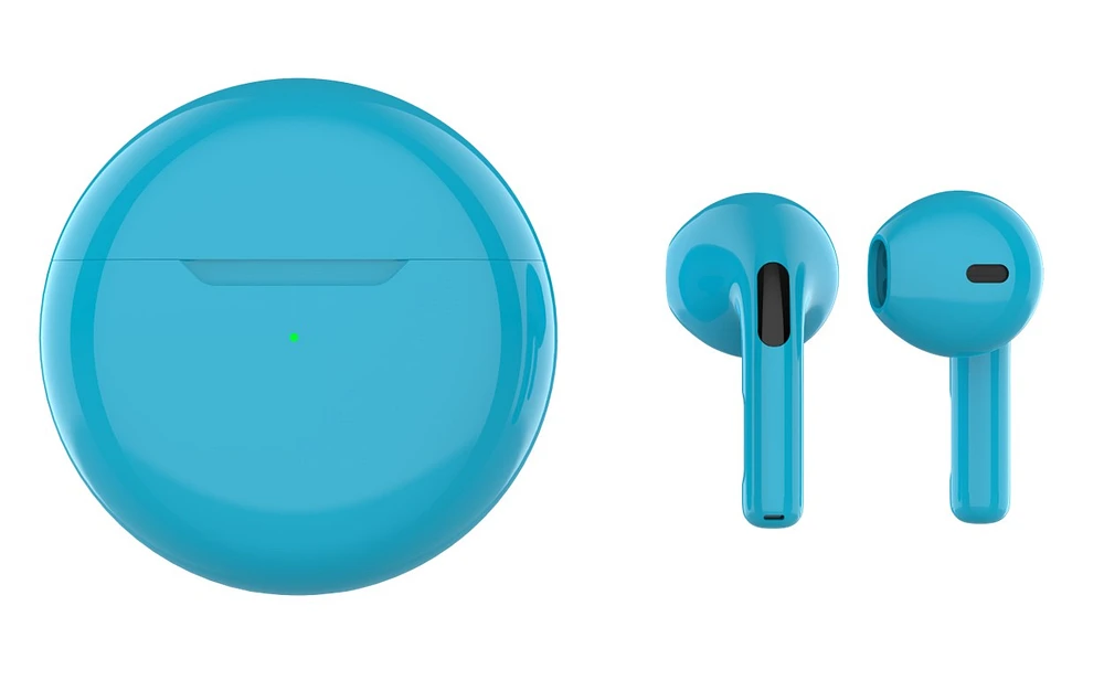 Biogenik Wireless Earbuds with Built in Mic - Hard Light Blue 