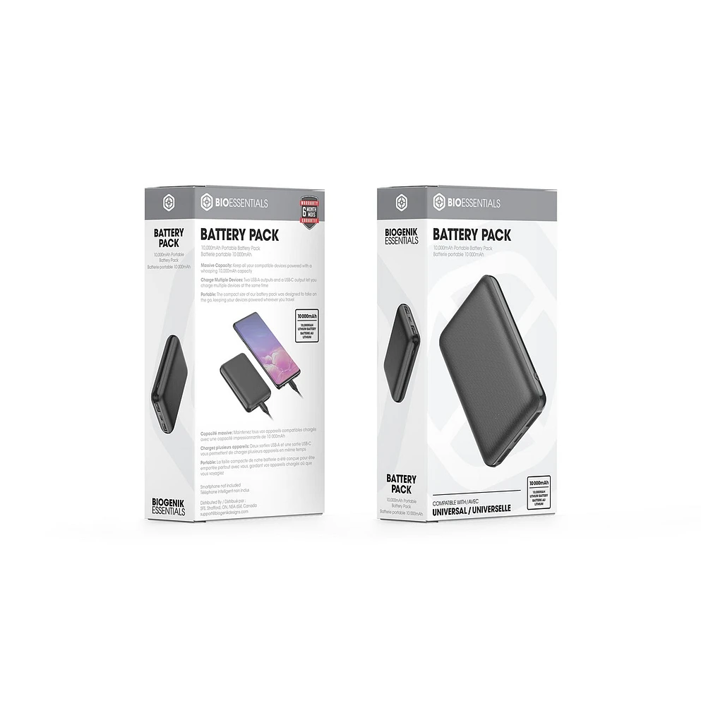Biogenik 10,000 mAh Portable Battery Pack 