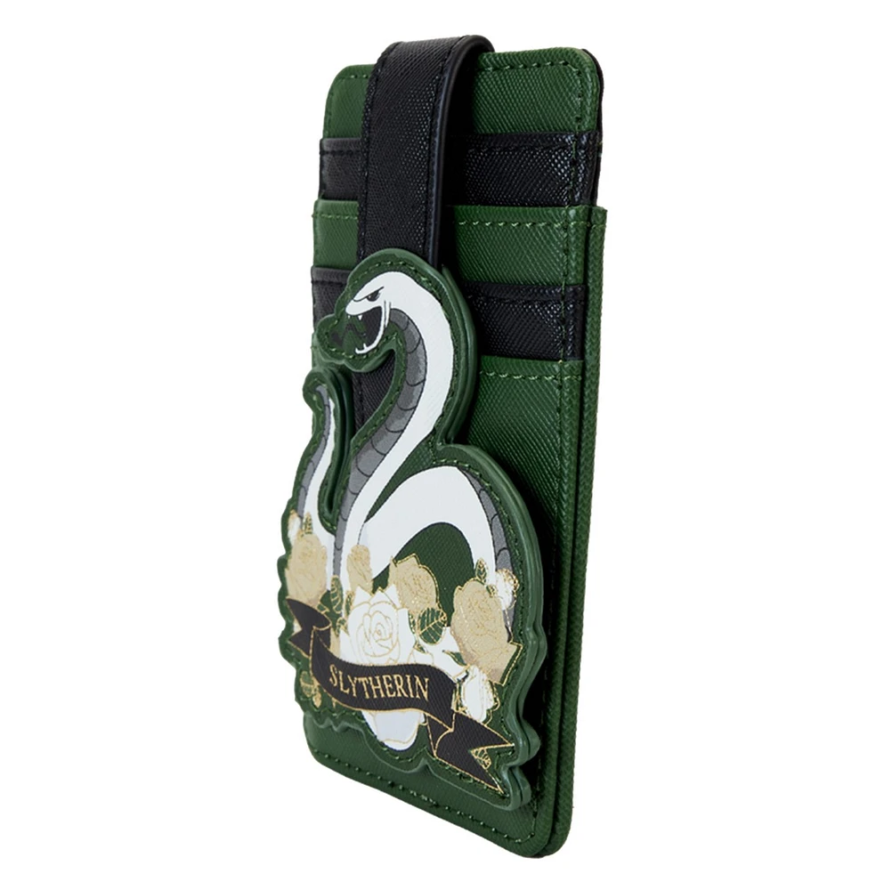 Porte-cartes floral de la maison Serpentard de Harry Potter 