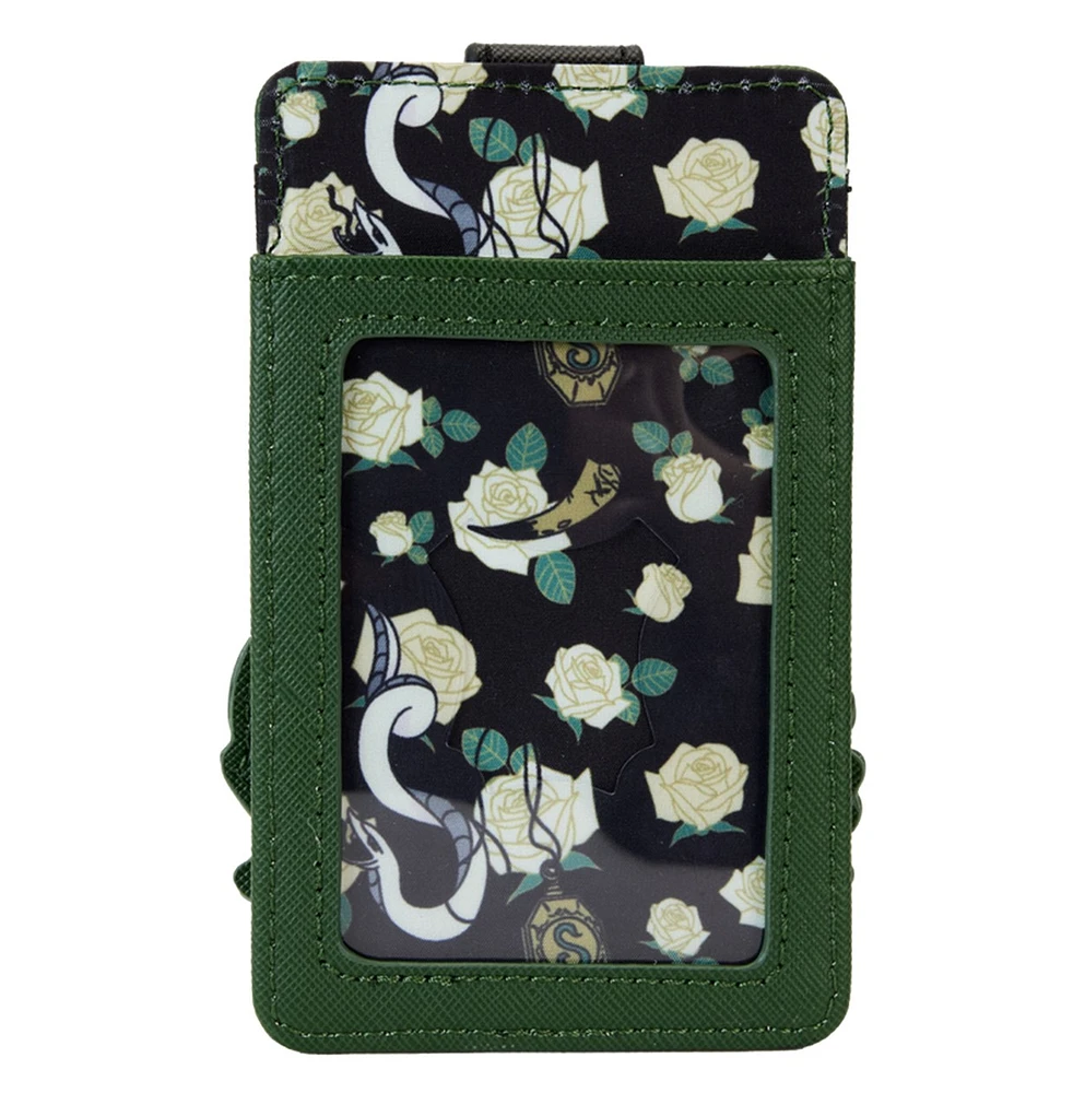 Porte-cartes floral de la maison Serpentard de Harry Potter 