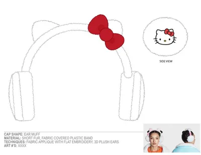 Hello Kitty Earmuffs with Ears and Bow 