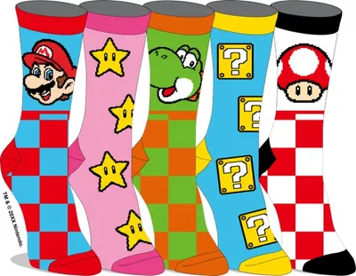 Super Mario Ladies Checkered Socks 5 pairs 
